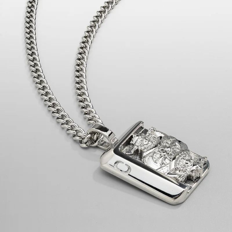 Dazzle In Elegance With Our Biggest Jewelry Sale King's Card Pendant (Silver)