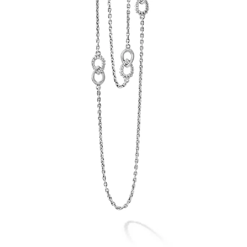 Luxury Jewelry At Unbeatable Discounts Lagos Signature Caviar Fluted Link Station Necklace, 32"
