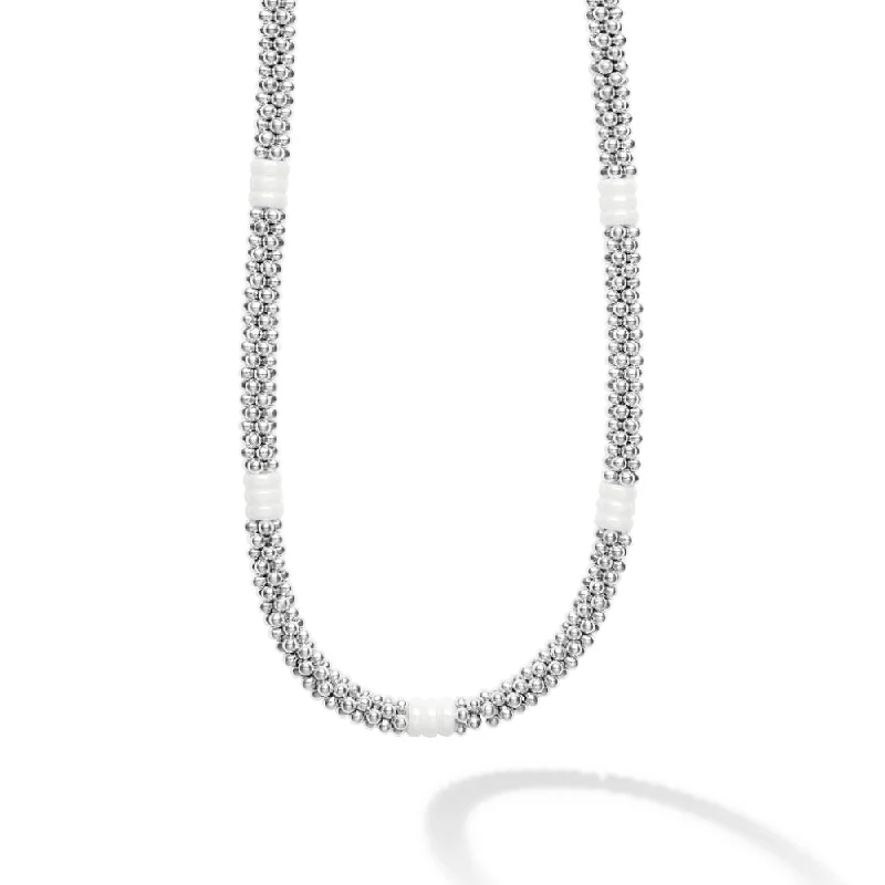 Limited-Time Jewelry Discounts – Shine Without The Splurge Lagos White Caviar Ceramic Three Bead Station Caviar Necklace