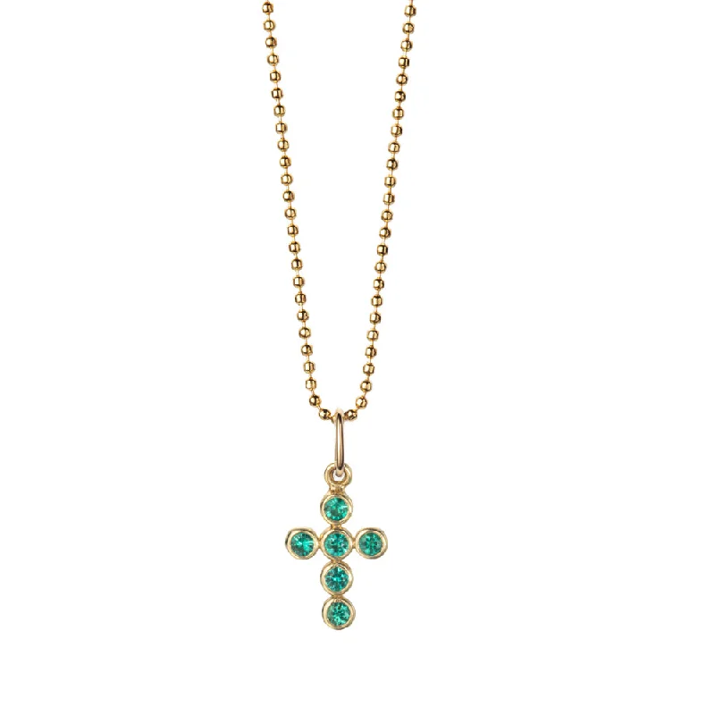 Get Ready To Sparkle – Special Jewelry Discounts Lotto Cross with Emeralds  Necklace