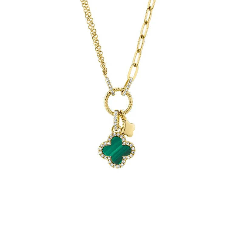 Fashion-Forward Jewelry At Incredible Prices 18" Malachite and Diamond Stationary Pendant Necklace | 10277897 Fashion-Forward Jewelry At Incredible Prices 18" Malachite and Diamond Stationary Pendant Necklace | 10277897
