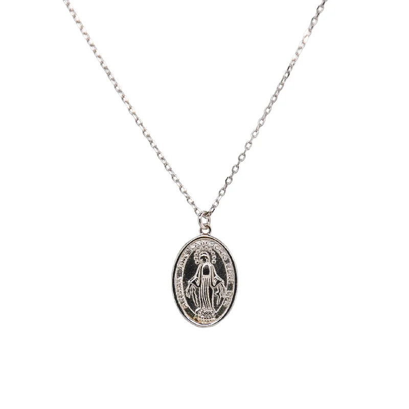 Fashion-Forward Jewelry At Incredible Prices "MARIA" Large Oval Classic Virgin Mary Necklace