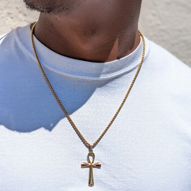 Your Dream Jewelry At Dream Prices – Shop Now Men's Gold Ankh Necklace