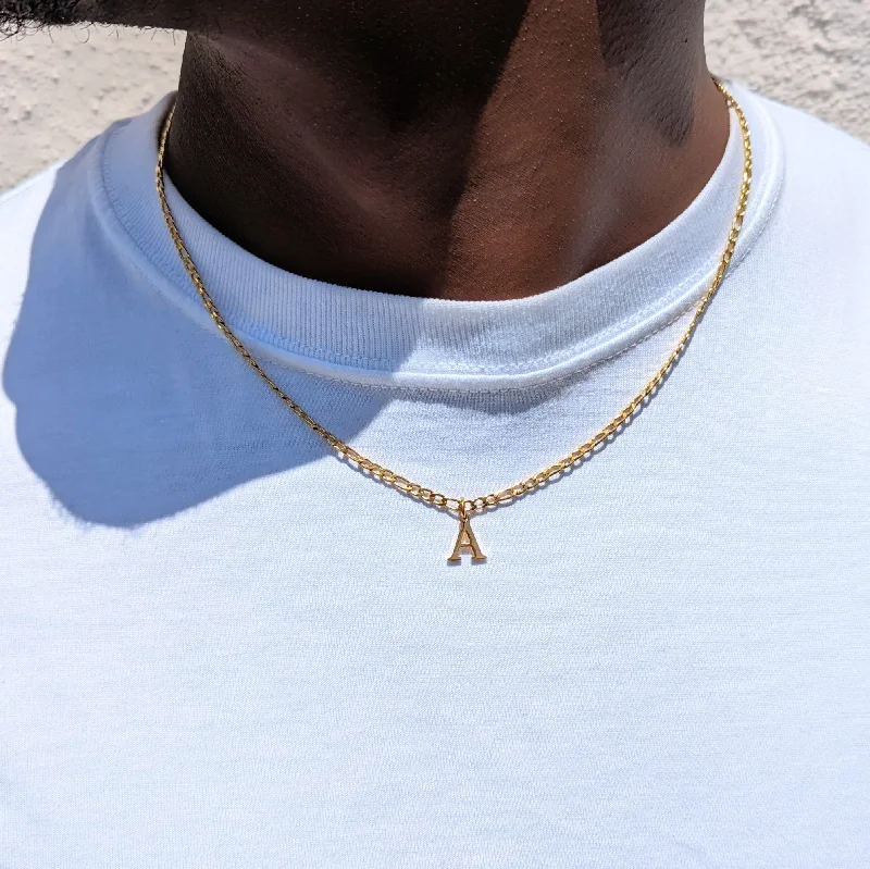 Shine Without Limits – Jewelry Sale Happening Now Men's Gold Capital Initial Figaro Necklace