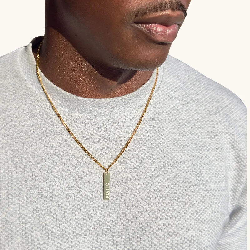 Seasonal Jewelry Sale – Upgrade Your Collection Gold Men's Personalized Bar Necklace