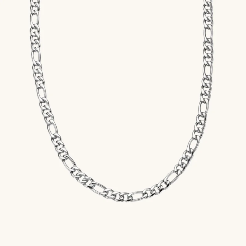 Handcrafted Beauty At Affordable Prices Men's Silver Figaro Chain Necklace