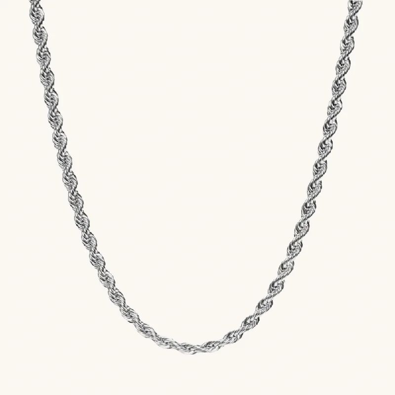 Grab Exquisite Jewelry At The Lowest Prices Men's Silver Rope Chain Necklace