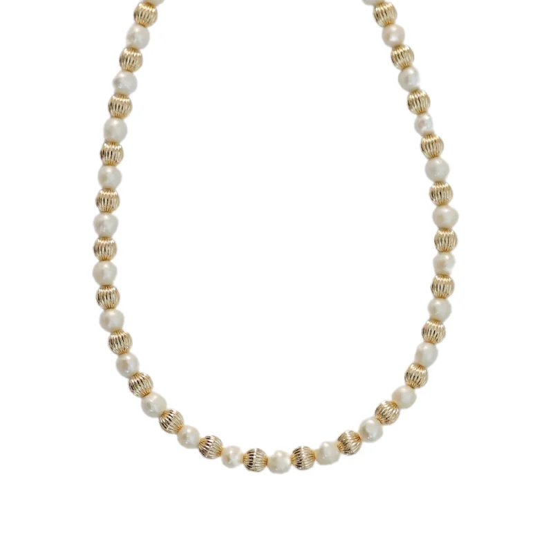 Premium Diamond Jewelry For Unforgettable Moments "MIA" 14k gold-filled & pearl beaded Choker/Necklace