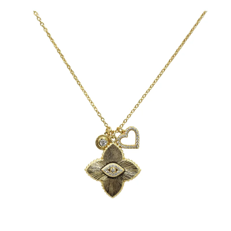 Seasonal Jewelry Sale – Upgrade Your Style Today "MOROCCAN EVIL EYE" Flower Charm Necklace