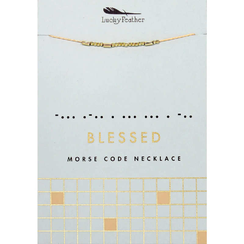 Affordable Glamour – Premium Jewelry For Less Morse Code Necklace - Blessed