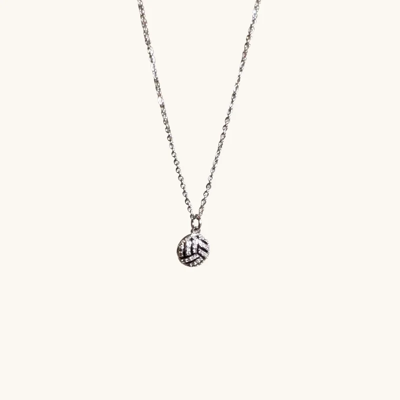 Premium Jewelry At Special Low Prices For A Limited Time MVP Silver Diamond Volleyball Necklace