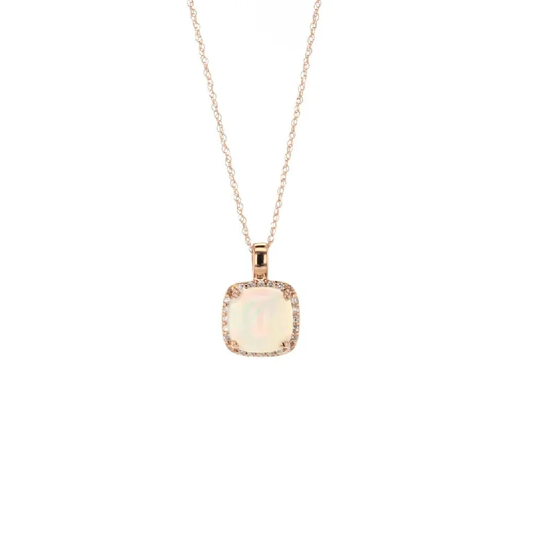 Timeless Jewelry Styles At Wallet-Friendly Prices Opal & Diamond Halo Pendant Necklace