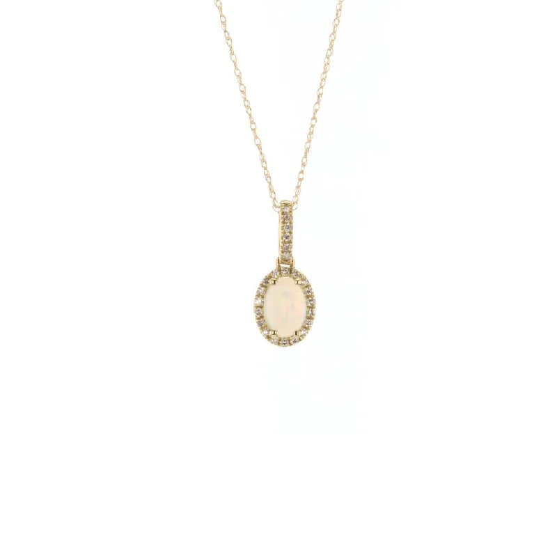Exclusive Jewelry Sale – Sparkle For Less 18" Opal & Diamond Pendant Necklace | M10274967