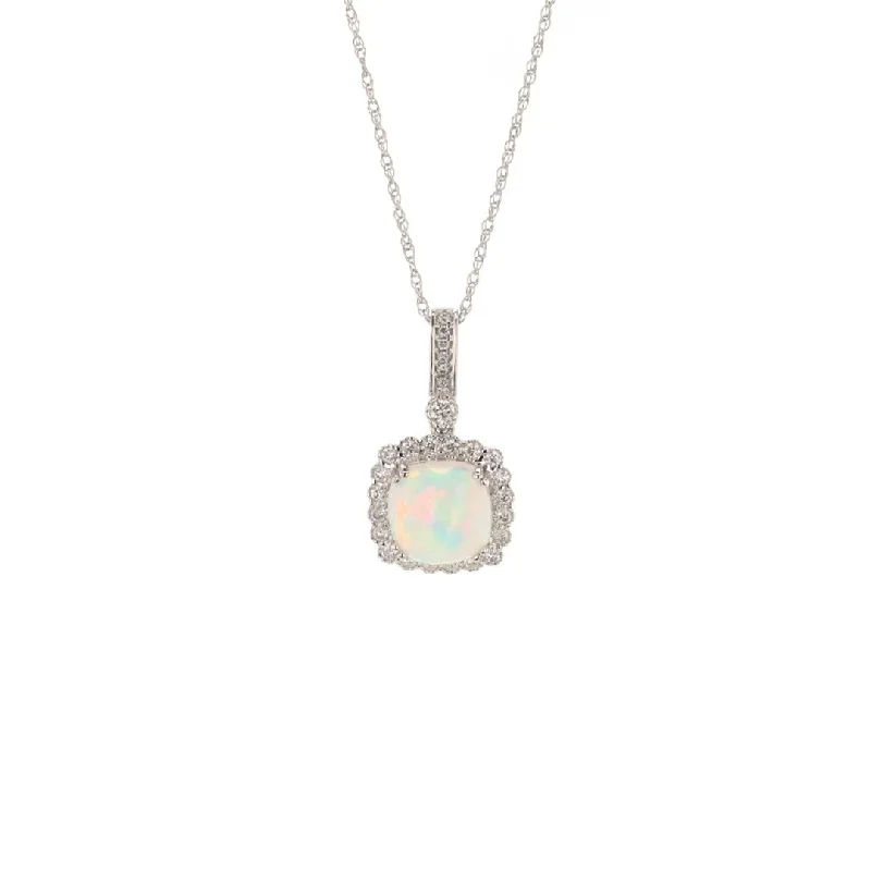 Personalized Jewelry Sale – Meaningful Gifts At Great Prices 18" Opal & Diamond Pendant Necklace | M10269988 Personalized Jewelry Sale – Meaningful Gifts At Great Prices 18" Opal & Diamond Pendant Necklace | M10269988