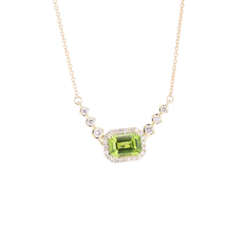 Affordable Glamour – Premium Jewelry At Special Prices Peridot & Diamond Halo Necklace Affordable Glamour – Premium Jewelry At Special Prices Peridot & Diamond Halo Necklace