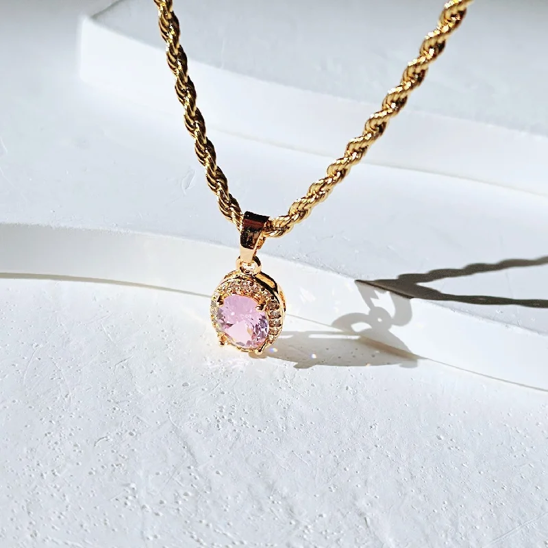 Exclusive Jewelry Sale – Grab Timeless Pieces Now Pink Oval Rope Necklace