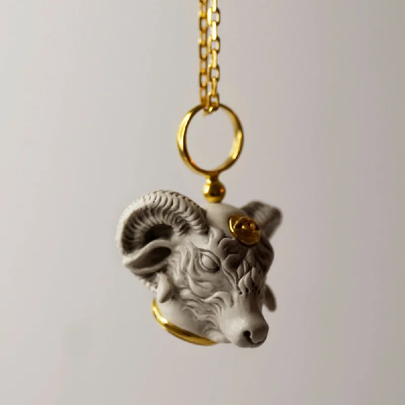 High-Quality Jewelry At A Fraction Of The Cost Ram pendant  white - final sale