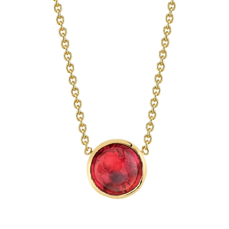 Best Jewelry Sale Prices – Limited-Time Offer Round Cab Necklace - Tourmaline