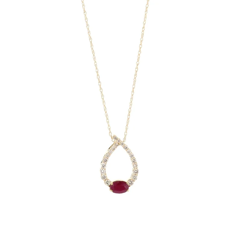 Seasonal Jewelry Deals – Elevate Your Style Ruby & Diamond Pendant Necklace