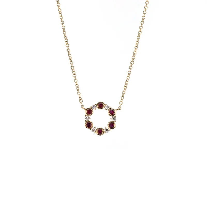 Big Savings On Your Favorite Jewelry Pieces Ruby & Diamond Stationary Pendant Necklace | M10278827