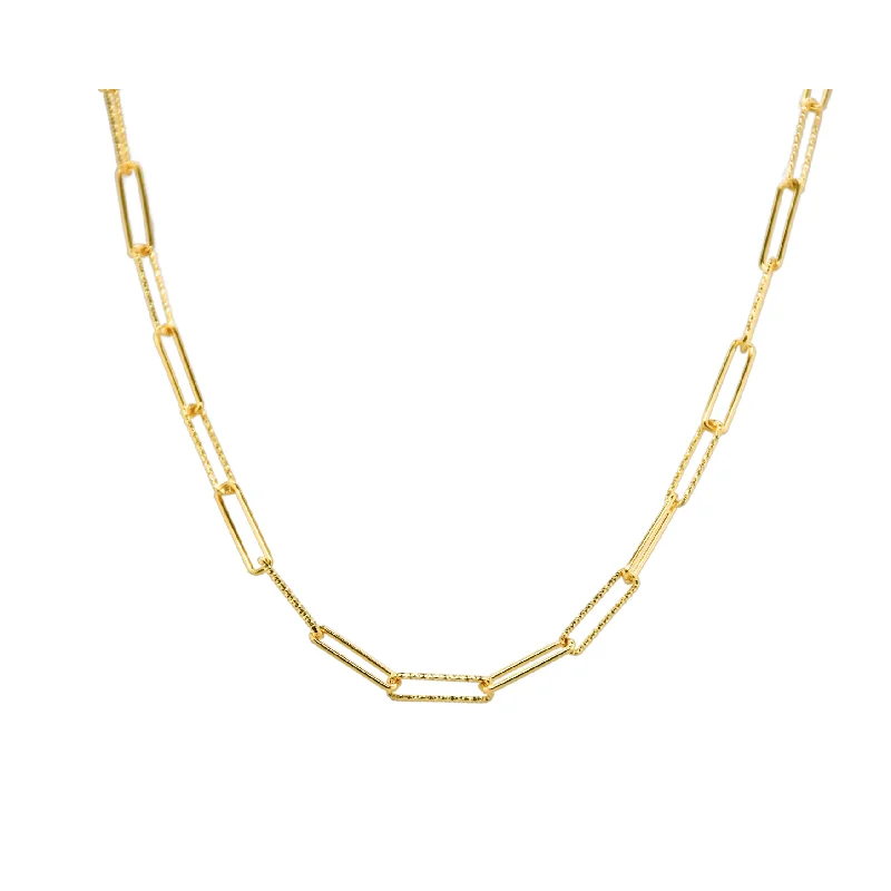 Premium Jewelry Now Available At Special Discounts "SHINNY PAPERCLIP" Gold Plated Chain Necklace