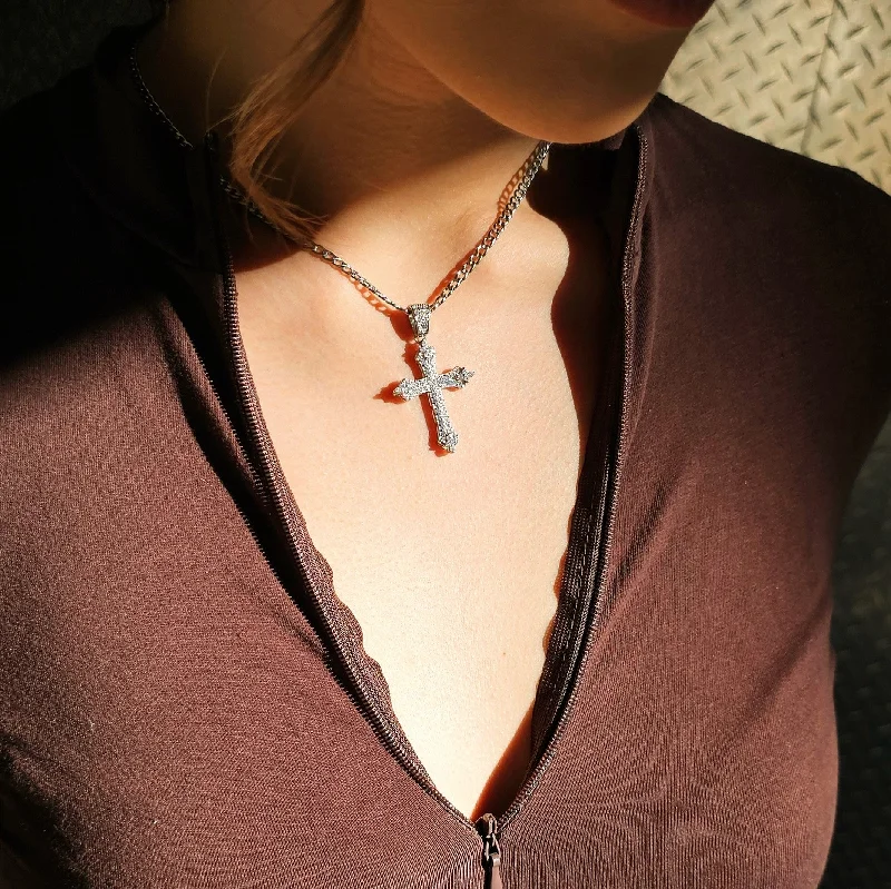 Timeless Elegance Now At Special Discounts Silver Crystal Cross Necklace