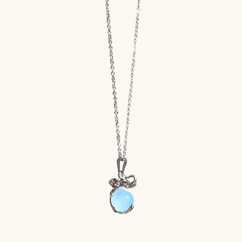 Modern Jewelry At Exclusive Discounts – Shop Today Silver Elephant Opal Crystal Ball Necklace