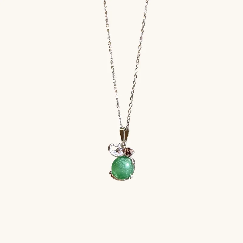 Elegant Jewelry At Unbeatable Offers – Shop Before It's Gone Silver Elephant Green Jade Crystal Ball Necklace