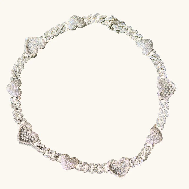 Unmissable Jewelry Sale – Shop Before It's Too Late Silver Icy Heart Link Necklace