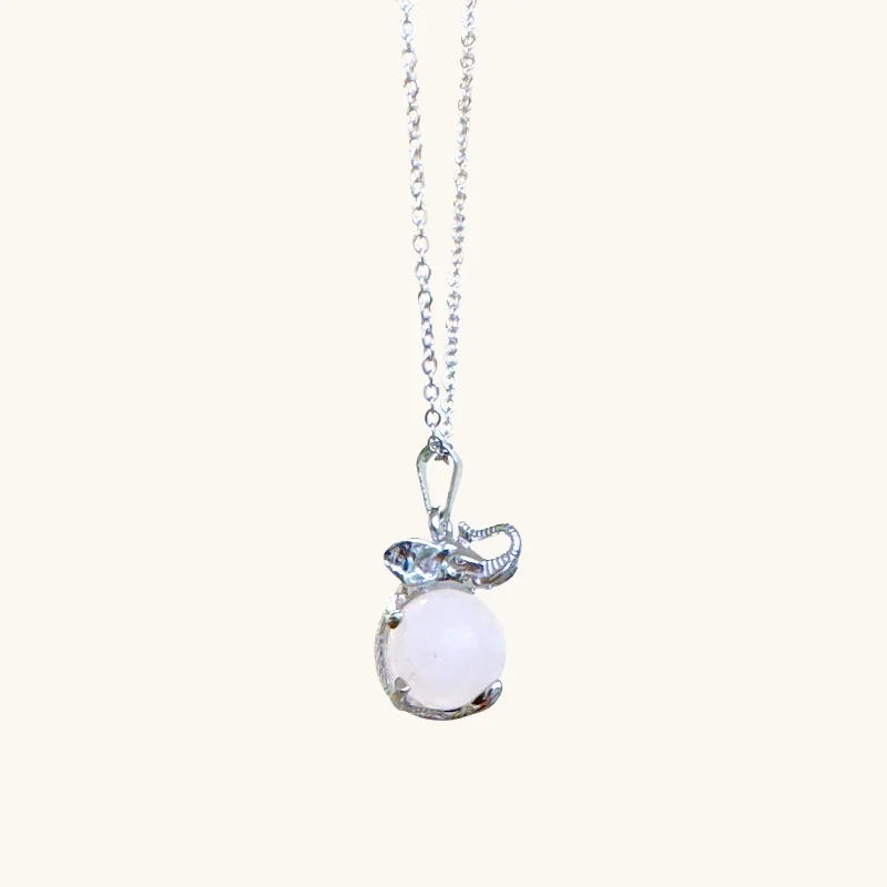 Luxury Jewelry Clearance – Shop Premium Styles Now Silver Rose Quartz Elephant Necklace