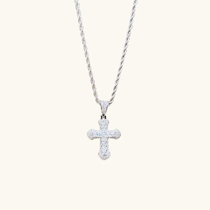 Sparkle For Less – Shop Jewelry Deals Now Silver Statement Cross Necklace