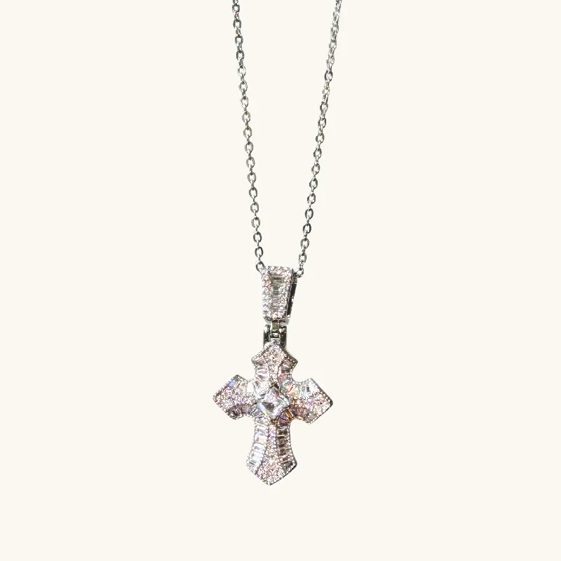 Luxury Meets Affordability – Jewelry Sale Live Now Silver Victorian Crystal Cross Necklace