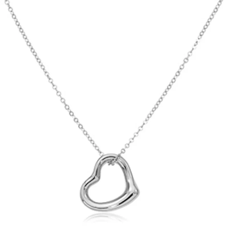 Shop High-Quality Jewelry At Jaw-Dropping Discounts Sterling Silver Open Heart Pendant Necklace
