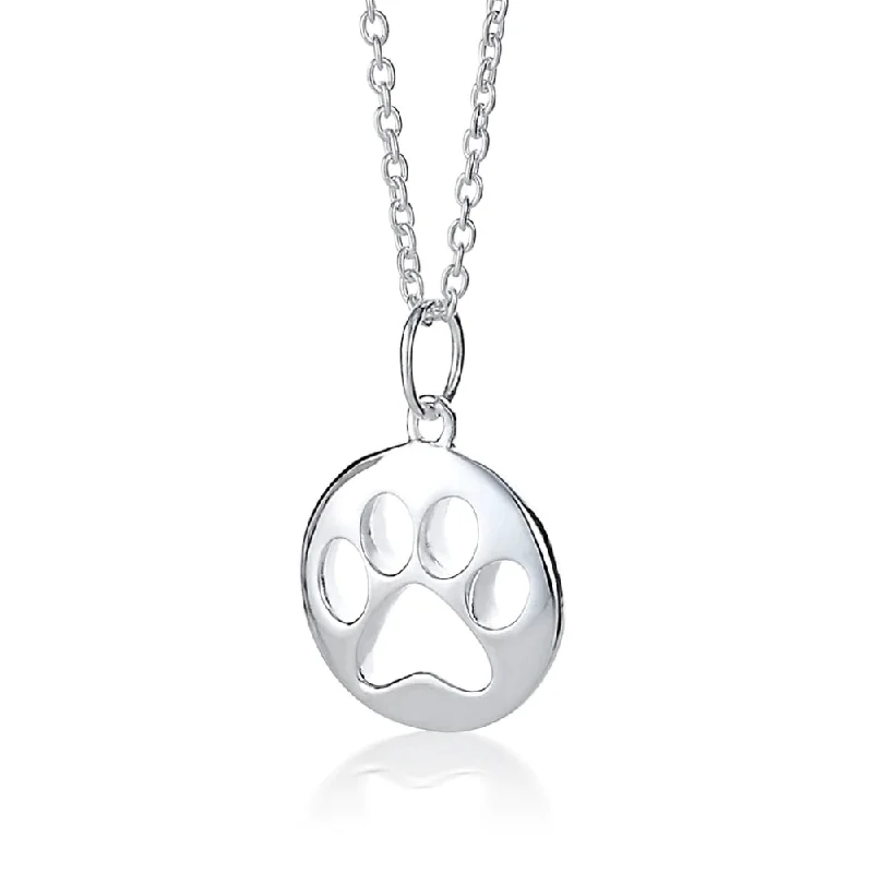 Buy More, Save More On Stunning Jewelry Pieces Sterling Silver Paw Print Pendant Necklace