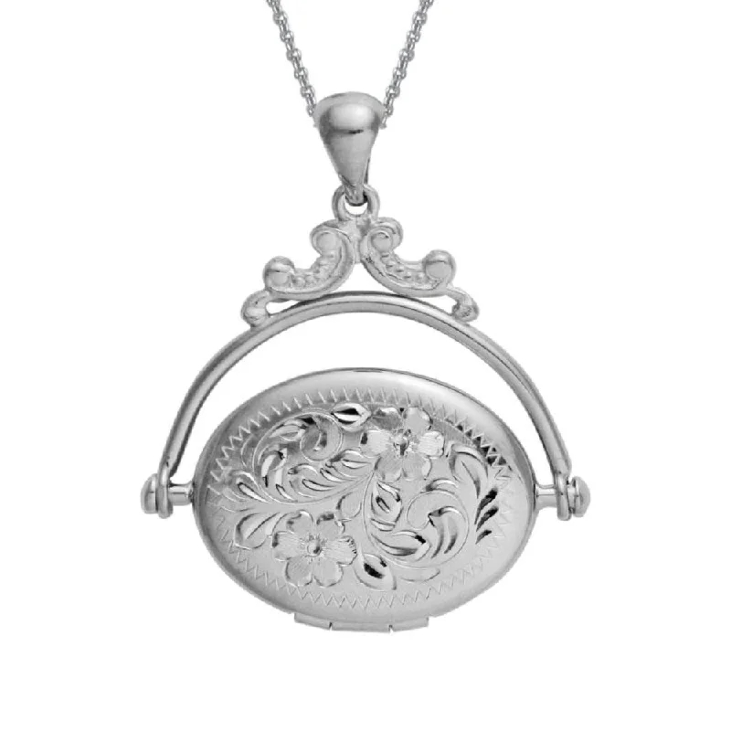 Personalized Jewelry Sale – Unique Pieces At Great Prices Sterling Silver Revolving Locket Necklace 16-18"