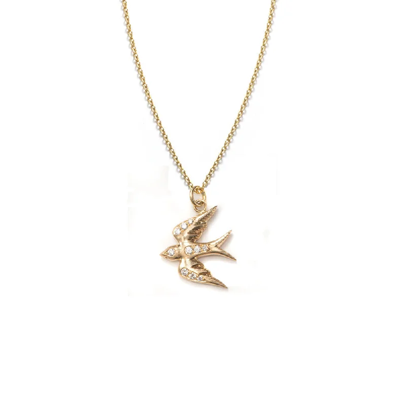 Affordable Elegance – Special Jewelry Sale Now Live Swallow Necklace with Diamond Pavé