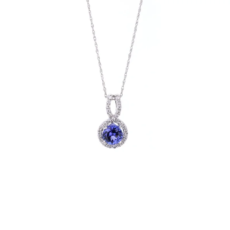 Timeless Jewelry At Special Discount Rates Tanzanite & Diamond Halo Pendant Necklace Timeless Jewelry At Special Discount Rates Tanzanite & Diamond Halo Pendant Necklace