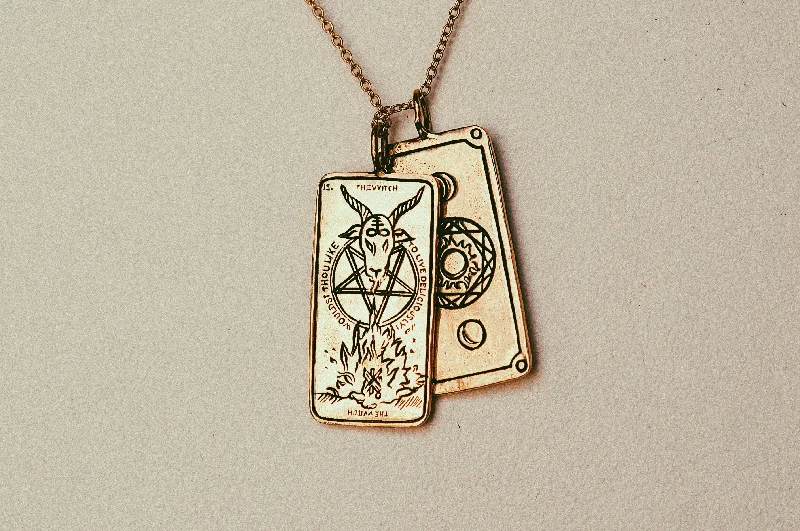 Classic And Modern Jewelry Styles On Sale The Witch Tarot Card Necklace