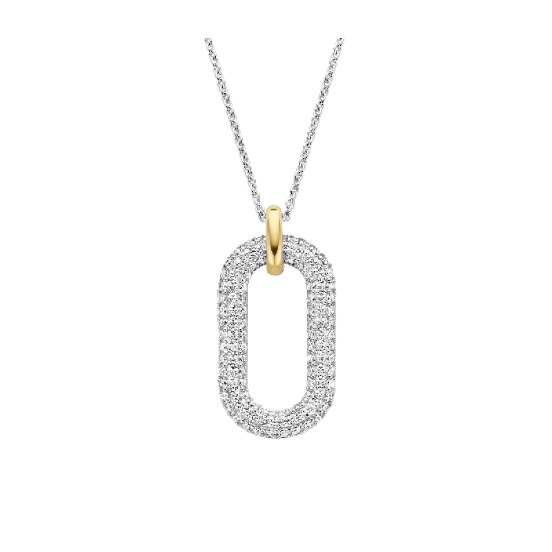 Once-A-Year Jewelry Sale – Grab Your Favorites Now TI SENTO-Milano Sterling Silver Oval CZ Pendant Necklace