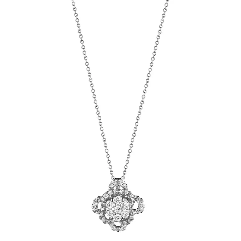 Shop Modern Jewelry Collections With Exclusive Discounts Verragio 18k Floret Cluster Diamond Pendant