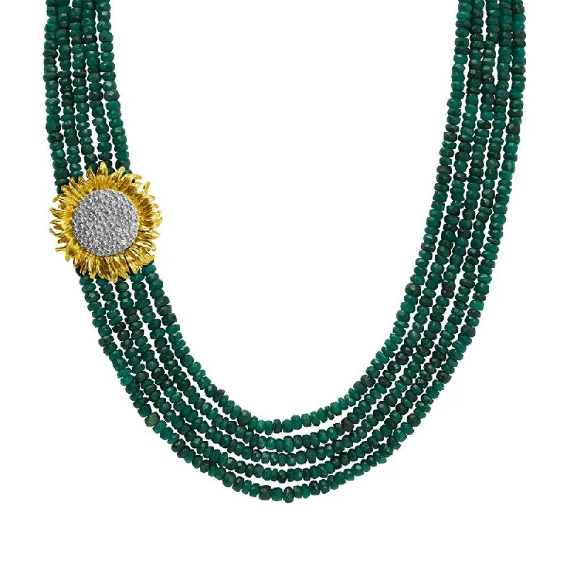 Don't Miss Out On Jaw-Dropping Jewelry Discounts Vincent Multi Strand Necklace with Emeralds and Diamonds