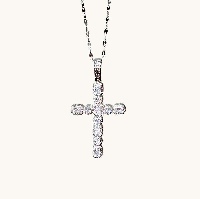 Shop Handcrafted Jewelry At Special Promotional Rates Vintage Silver Crystal Cross Necklace