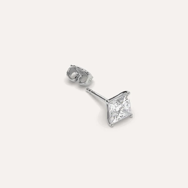 Celebrate With Sparkle – Jewelry Sale Now Live 1 1/2 carat Single Princess Diamond Stud Earring