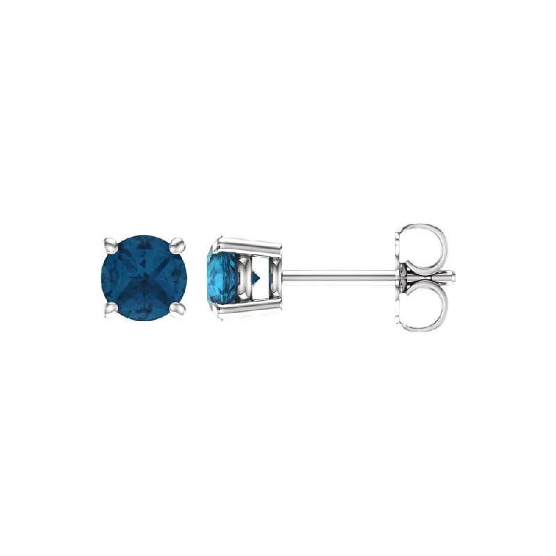 Limited-Time Offer On Premium Jewelry Collections 1.2 Carat, 5mm Round London Blue Topaz Stud Earrings in 14k White Gold Limited-Time Offer On Premium Jewelry Collections 1.2 Carat, 5mm Round London Blue Topaz Stud Earrings in 14k White Gold