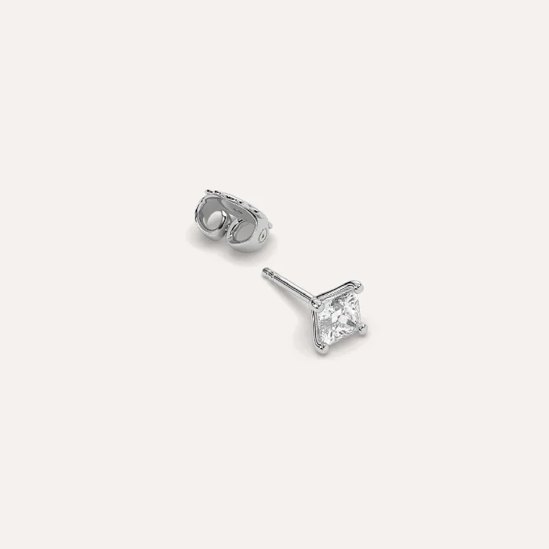 The Perfect Jewelry Piece At The Perfect Price 1/2 carat Single Princess Diamond Stud Earring