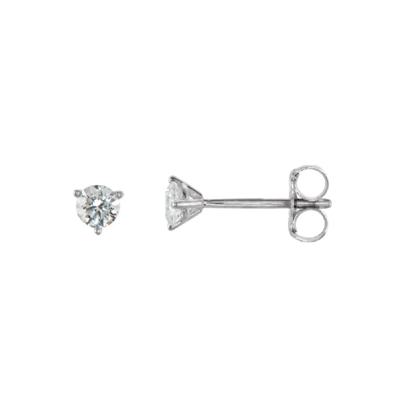 Shop Dazzling Jewelry With Special Promotional Discounts 1/4 Cttw Round Diamond Friction Back Stud Earrings in 14k White Gold