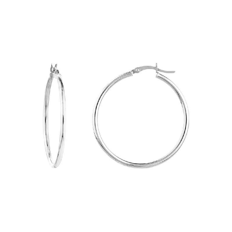 Shop Dazzling Jewelry At The Best Prices 10K White Gold 35mm Hoop Earrings