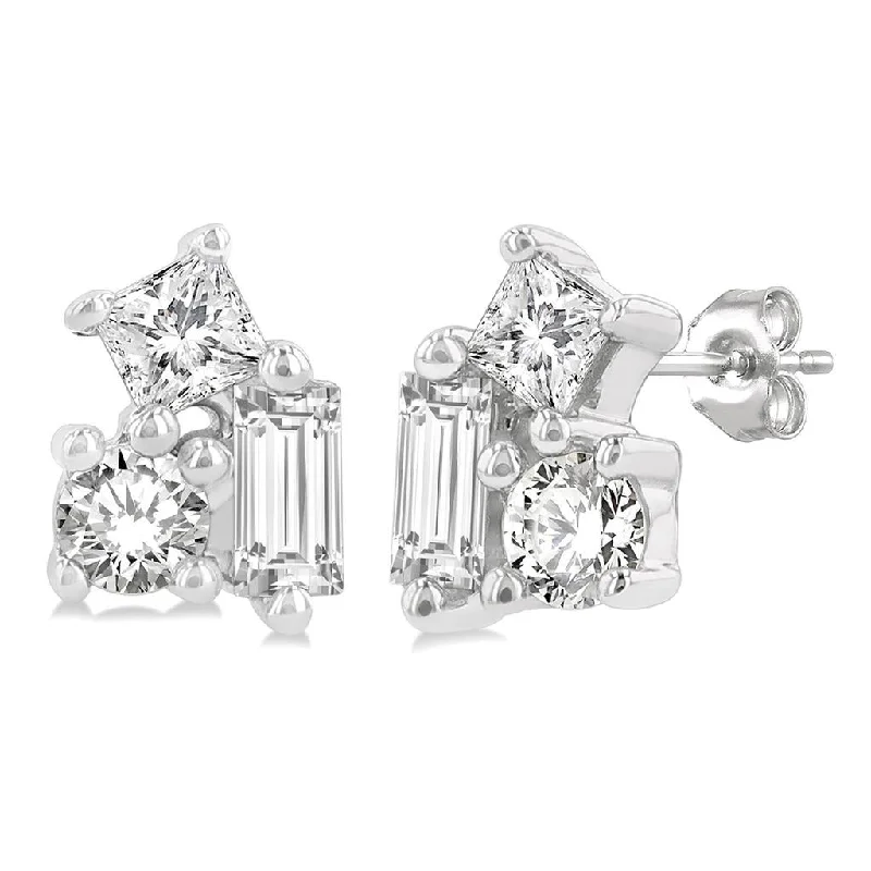 Beautiful Jewelry, Breathtaking Discounts – Hurry In 10K White Gold Petite Scatter Baguette Diamond Earrings