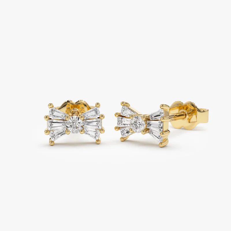 Elegant Necklaces And Bracelets At Limited-Time Offers 14k Baguette and Round Diamond Bow Stud Earrings Elegant Necklaces And Bracelets At Limited-Time Offers 14k Baguette and Round Diamond Bow Stud Earrings