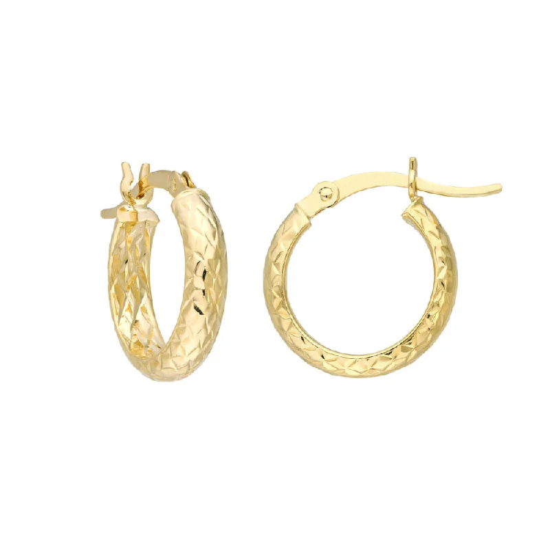 Flash Sale On Stunning Jewelry – Don't Miss Out 14k Gold Diamond-Cut Hoop Earrings